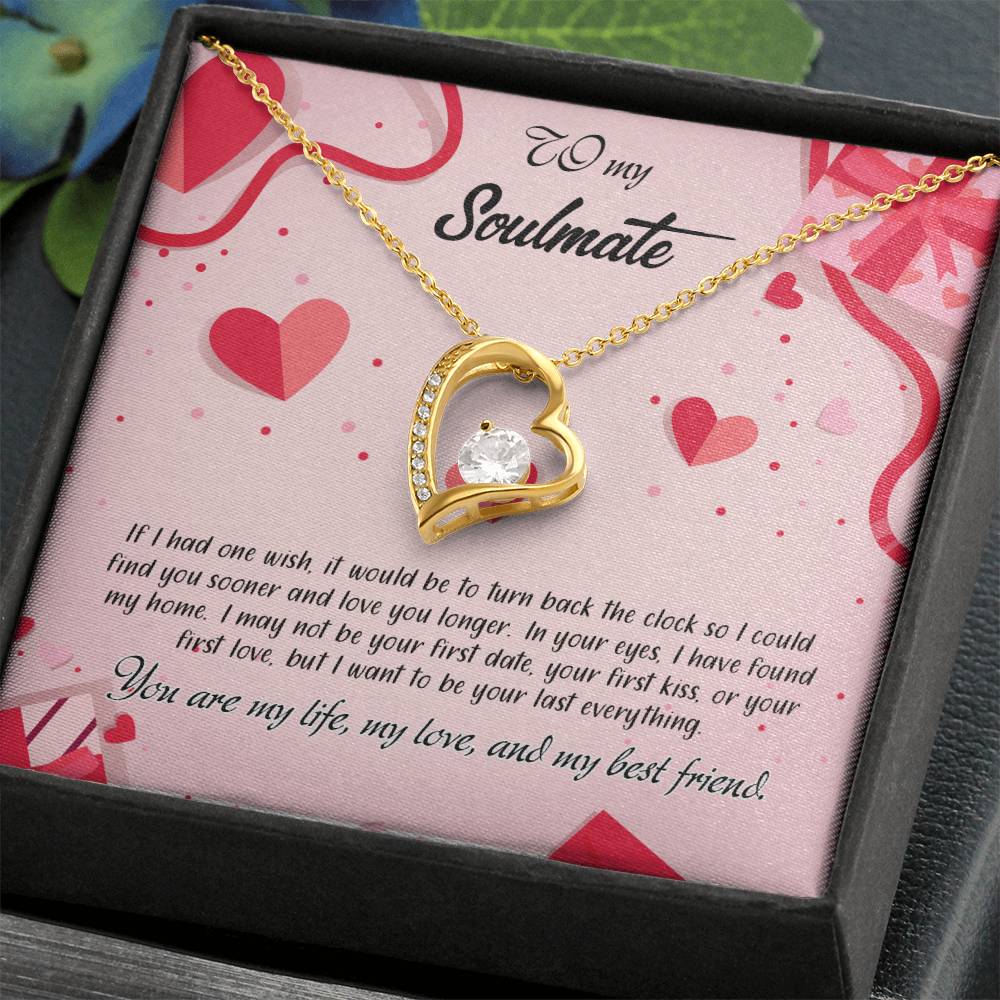 valentine-15b Forever Love Necklace, Gift to My Soulmate with Beautiful Message Card