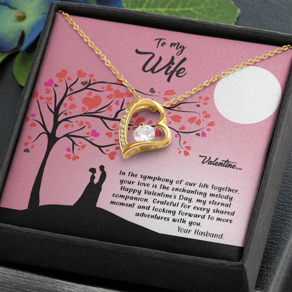 valentine-13a Forever Love Necklace, Gift to my Wife with Beautiful Message Card