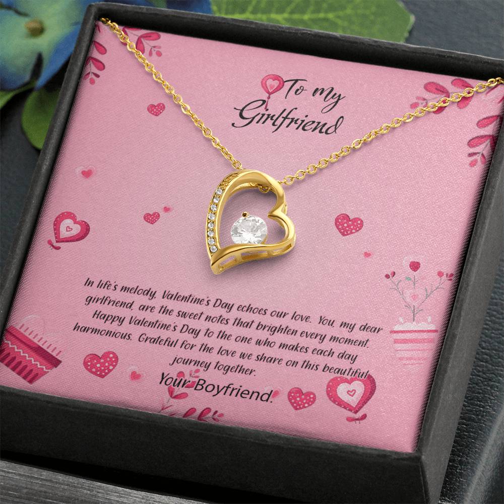 valentine-16c Forever Love Necklace, Gift to my Girlfriend with Beautiful Message Card