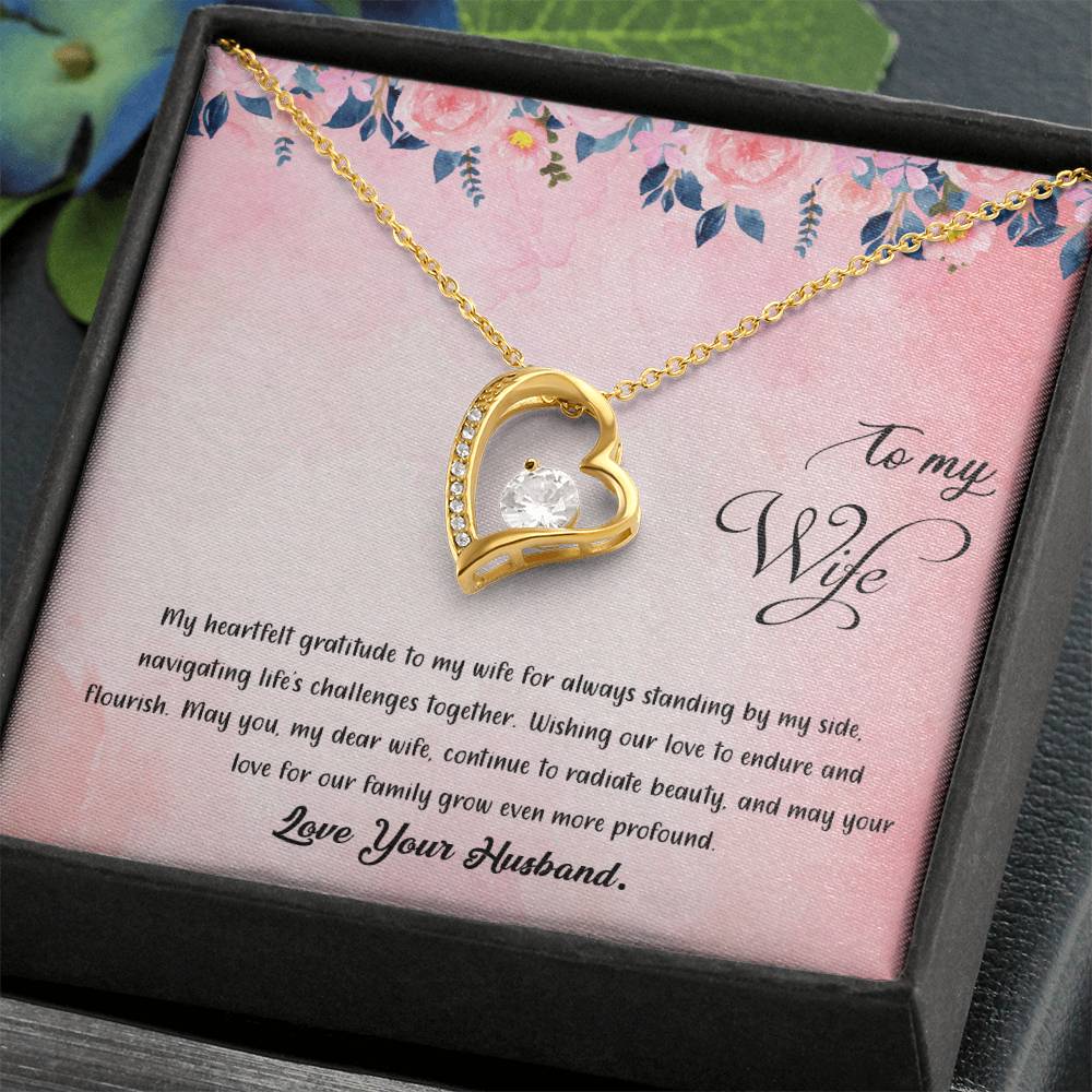 valentine-38a Forever Love Necklace, Gift to my Wife with Beautiful Message Card