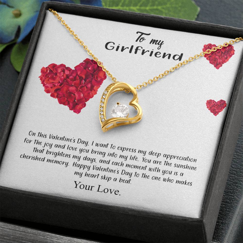 valentine-17c Forever Love Necklace, Gift to my Girlfriend with Beautiful Message Card