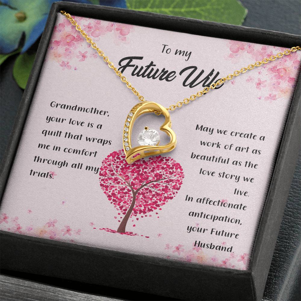 4042b fix Forever Love Necklace, Gift to my Future Wife with Beautiful Message Card