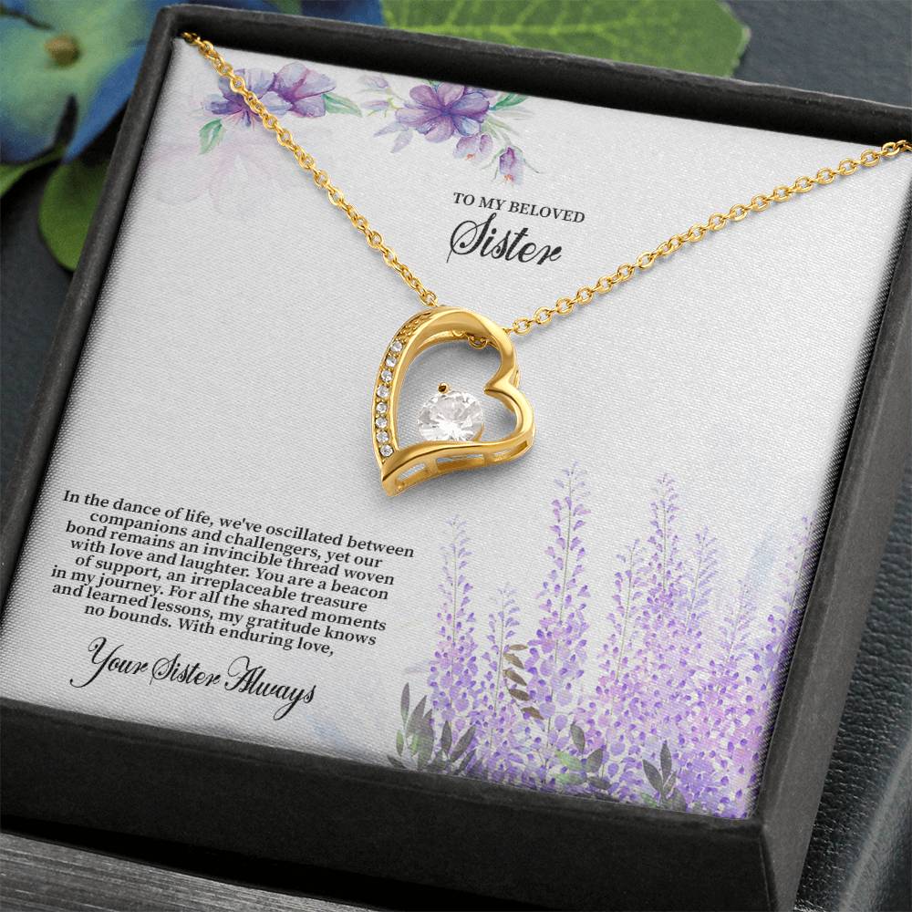 4030c Forever Love Necklace, Gift to my Sister with Beautiful Message Card