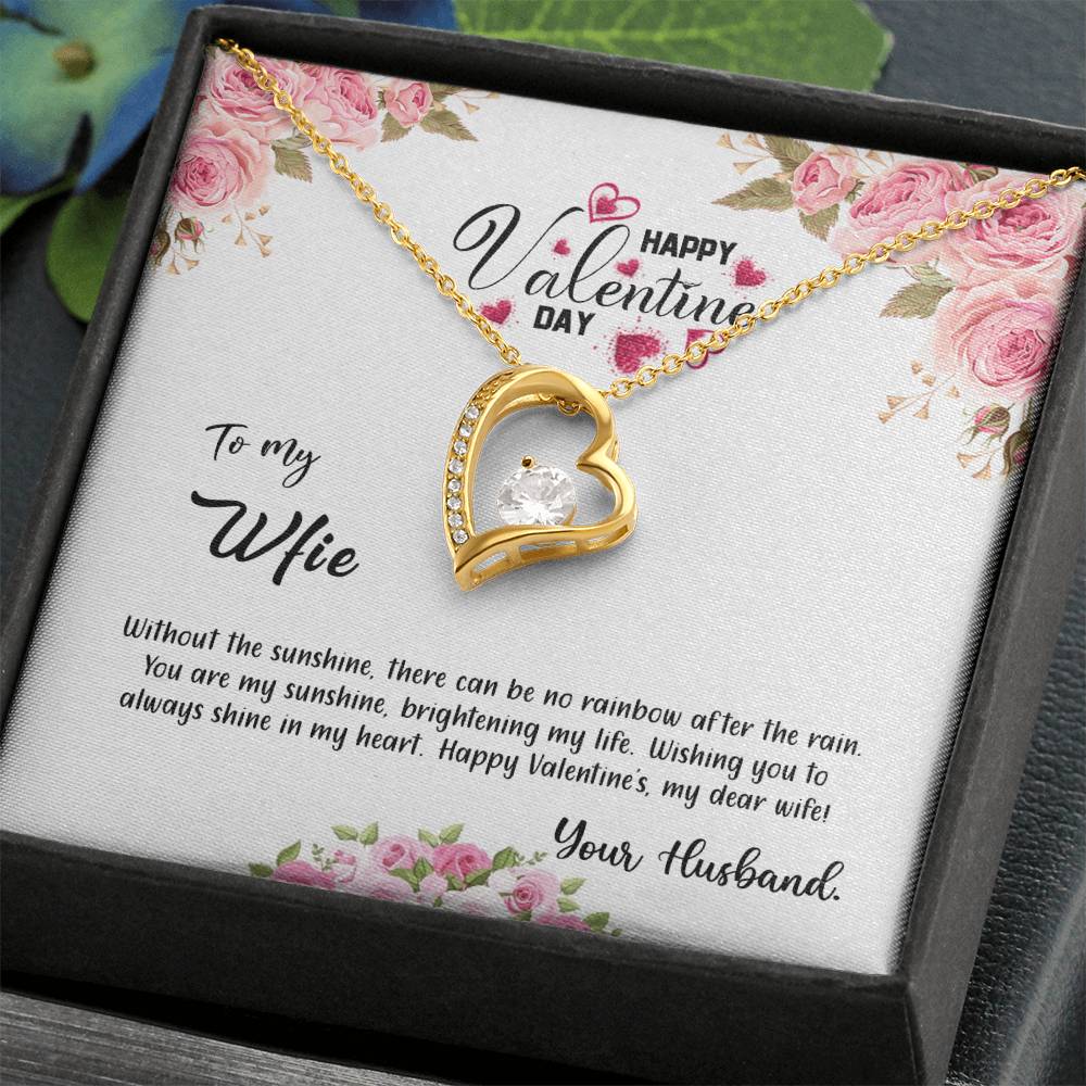 valentine-31a Forever Love Necklace, Gift to my Wife with Beautiful Message Card