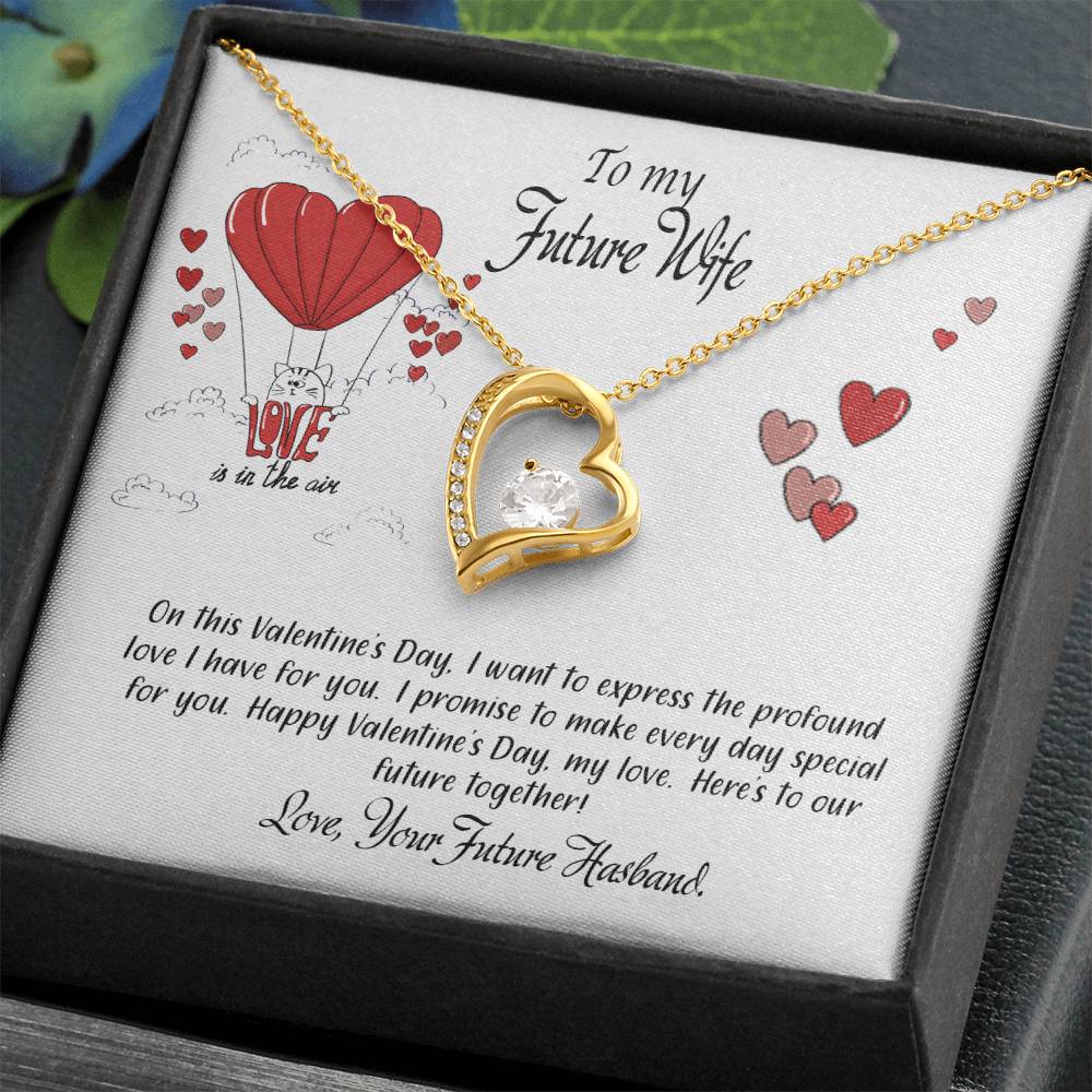 valentine-24d Forever Love Necklace, Gift to my Future Wife with Beautiful Message Card