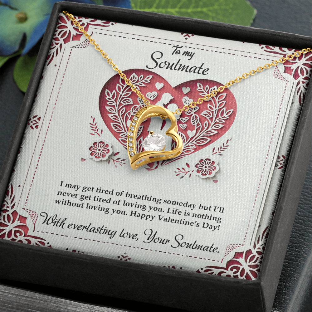 Valentine-st16b Forever Love Necklace, Gift to My Soulmate with Beautiful Message Card