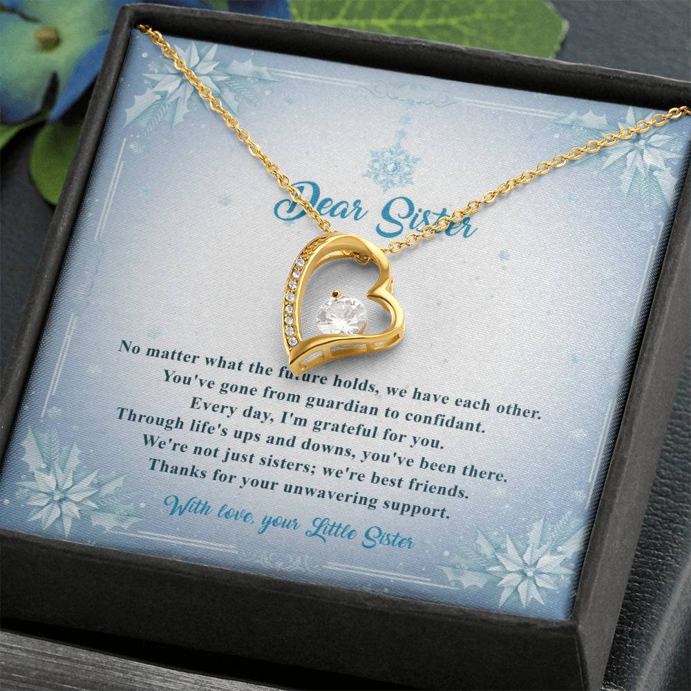 95315b Forever Love Necklace, Gift to my Sister with Beautiful Message Card