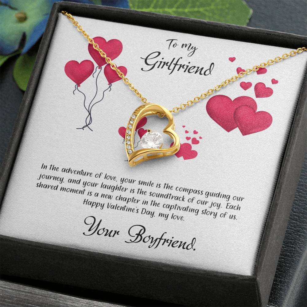 valentine-11c Forever Love Necklace, Gift to my Girlfriend with Beautiful Message Card