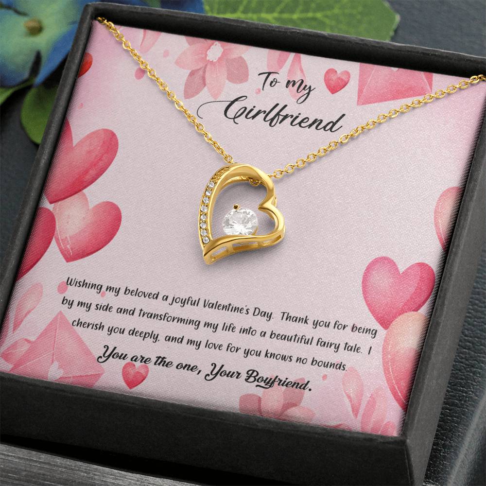 valentine-37c Forever Love Necklace, Gift to my Girlfriend with Beautiful Message Card