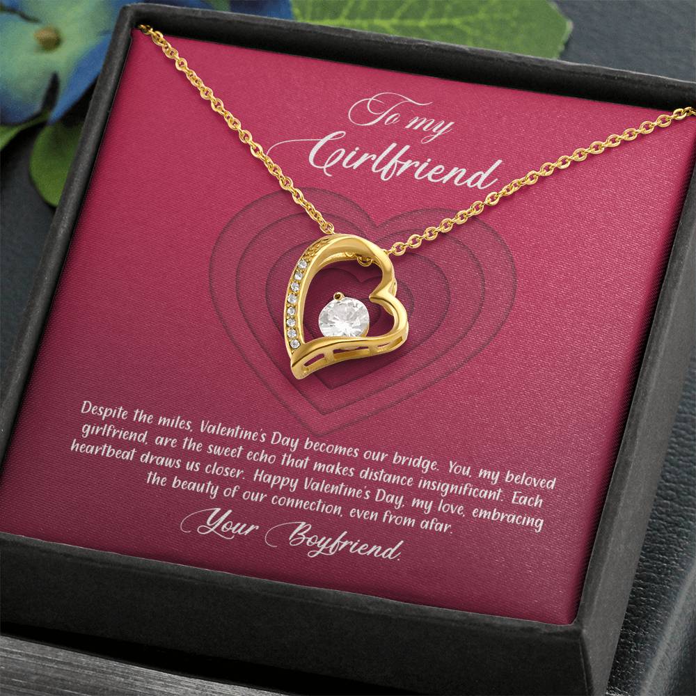 valentine-9c Forever Love Necklace, Gift to my Girlfriend with Beautiful Message Card