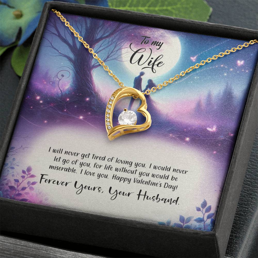 Valentine-st19a Forever Love Necklace, Gift to my Wife with Beautiful Message Card