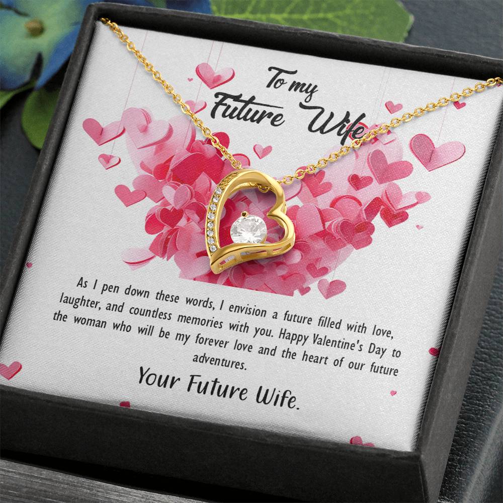 valentine-26d Forever Love Necklace, Gift to my Future Wife with Beautiful Message Card