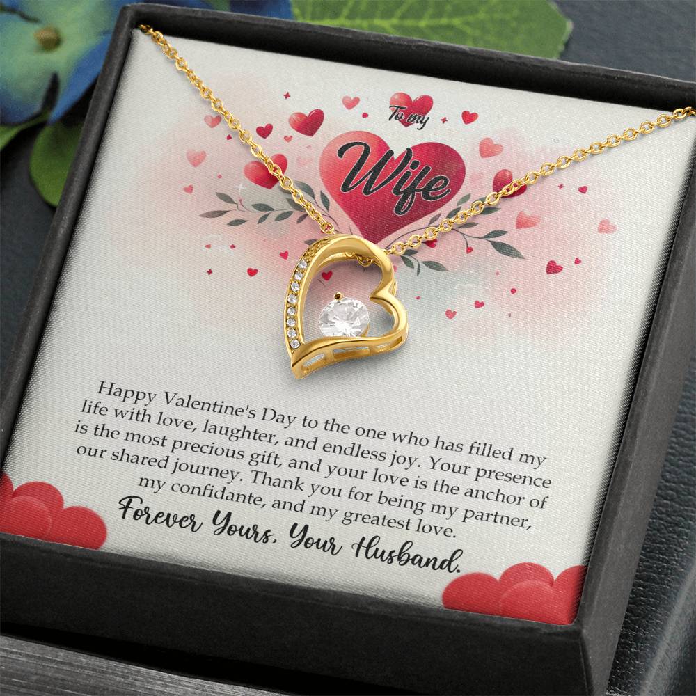 Valentine-st11a Forever Love Necklace, Gift to my Wife with Beautiful Message Card