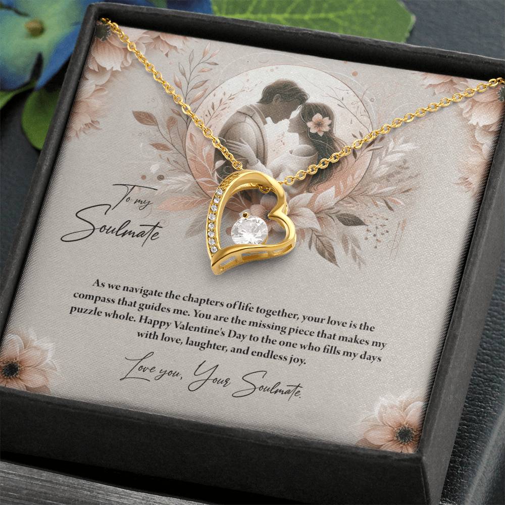 Valentine-st27b Forever Love Necklace, Gift to My Soulmate with Beautiful Message Card