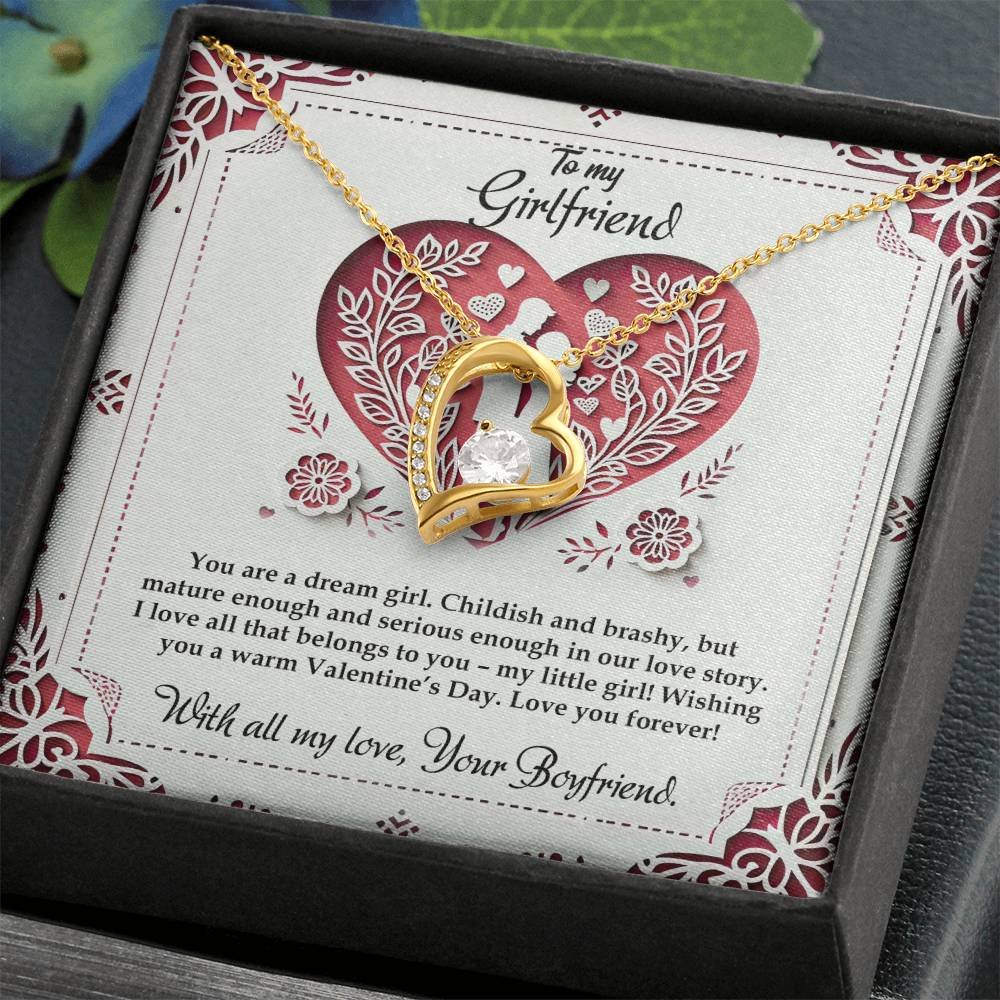 Valentine-st16c Forever Love Necklace, Gift to my Girlfriend with Beautiful Message Card