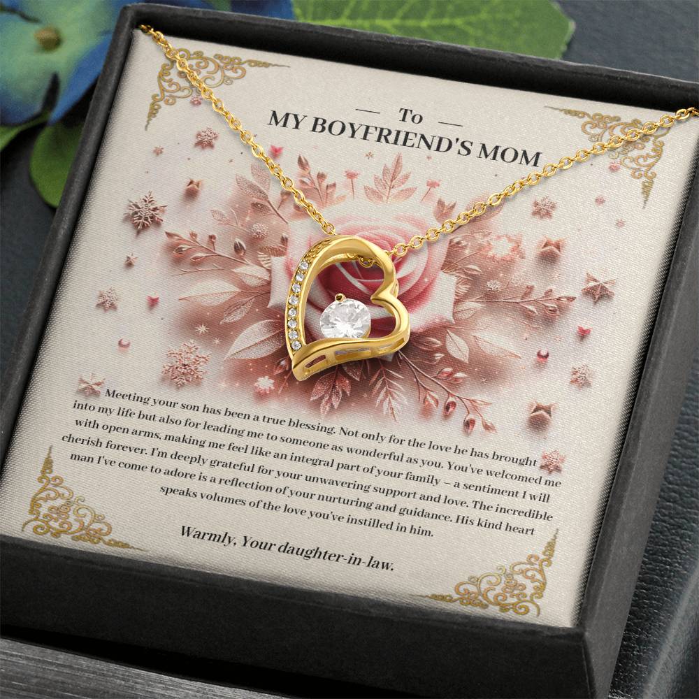 95341a Forever Love Necklace, Gift to my Boyfriend's Mom with Beautiful Message Card