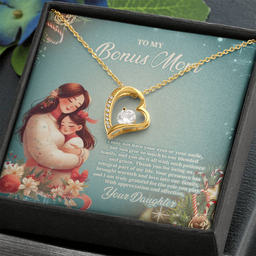 4024c Forever Love Necklace, Gift to my Stepmom with Beautiful Message Card