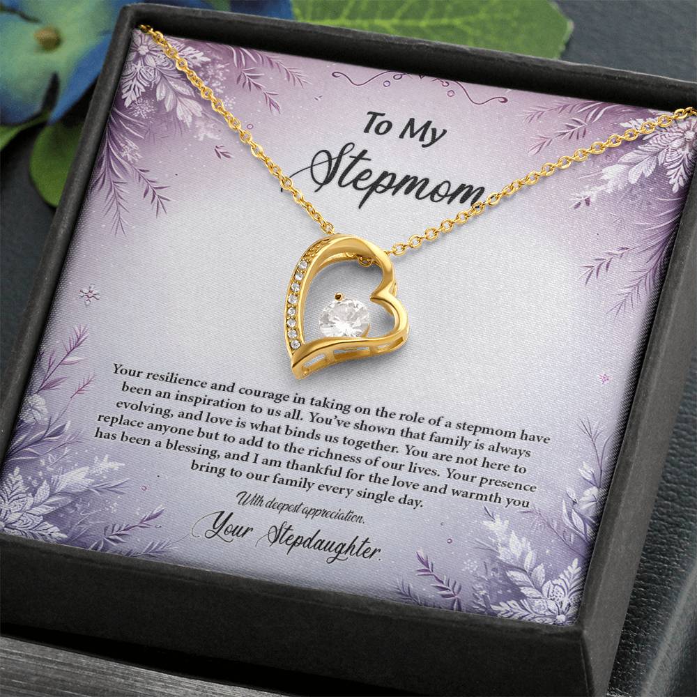 4054b Forever Love Necklace, Gift to my Stepmom with Beautiful Message Card