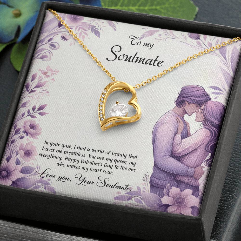 Valentine-st25b Forever Love Necklace, Gift to My Soulmate with Beautiful Message Card