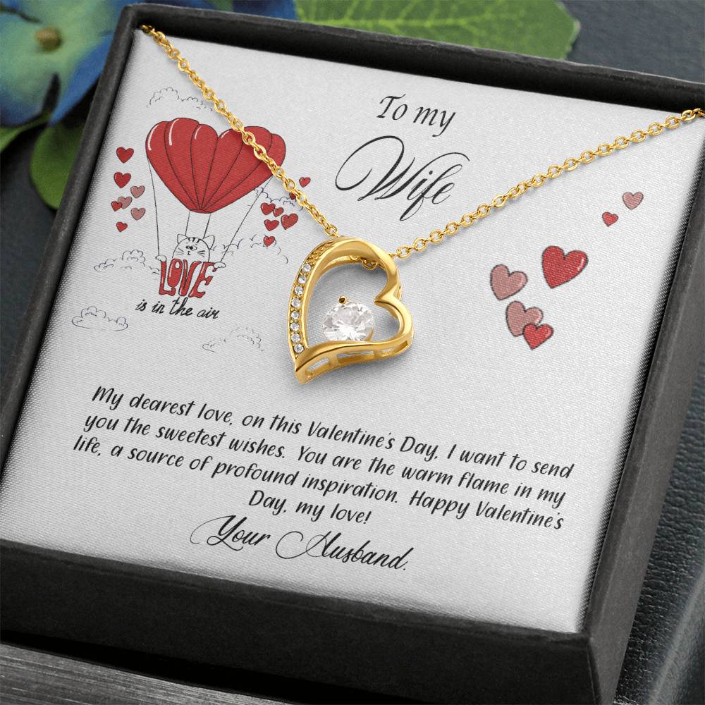 valentine-24a Forever Love Necklace, Gift to my Wife with Beautiful Message Card