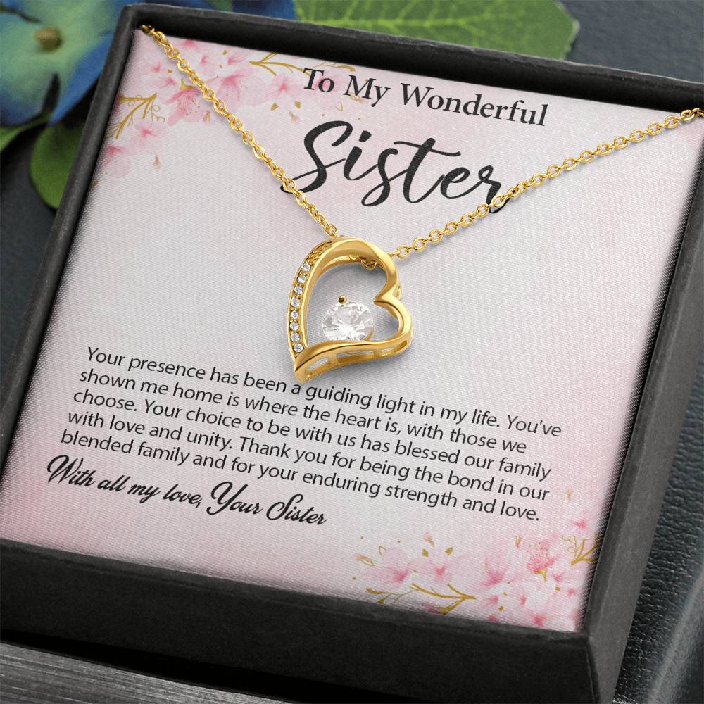 4029c Forever Love Necklace, Gift to my Sister with Beautiful Message Card