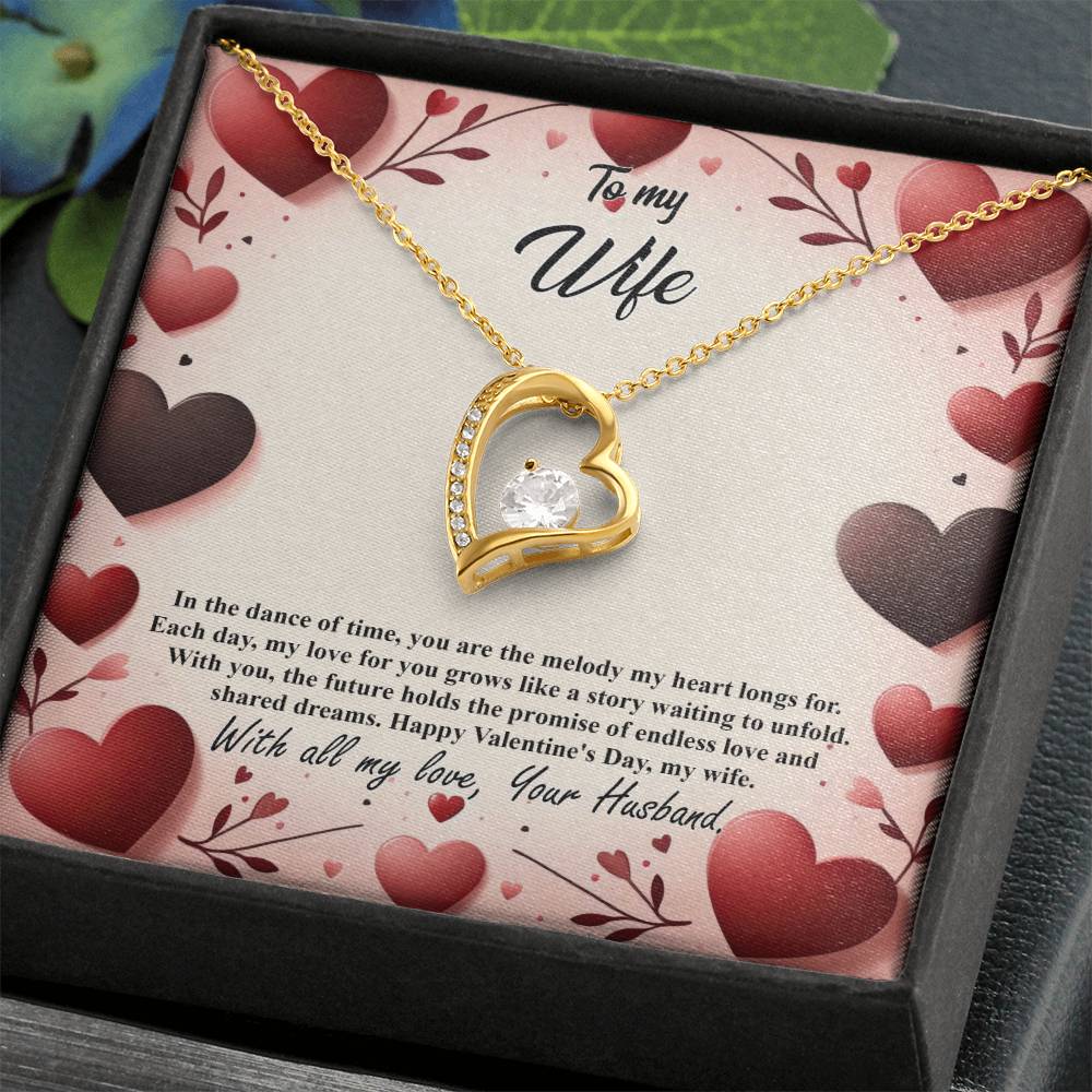 Valentine-st7a Forever Love Necklace, Gift to my Wife with Beautiful Message Card