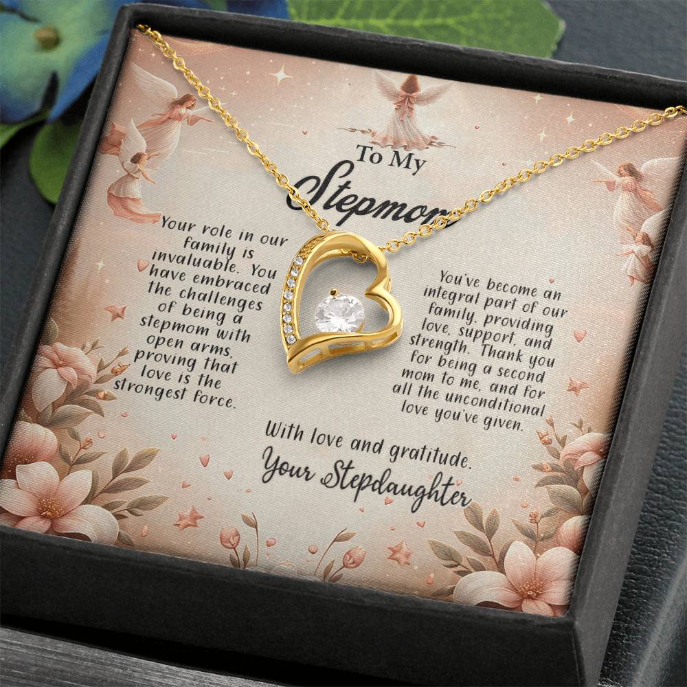 4052b Forever Love Necklace, Gift to my Stepmom with Beautiful Message Card