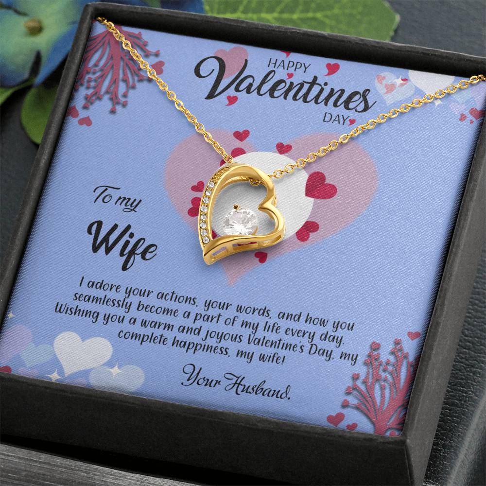 valentine-30a Forever Love Necklace, Gift to my Wife with Beautiful Message Card