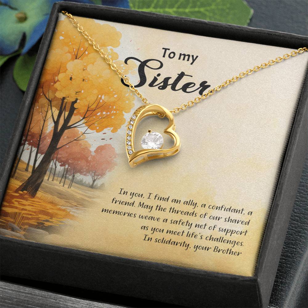 4041b Forever Love Necklace, Gift to my Sister with Beautiful Message Card