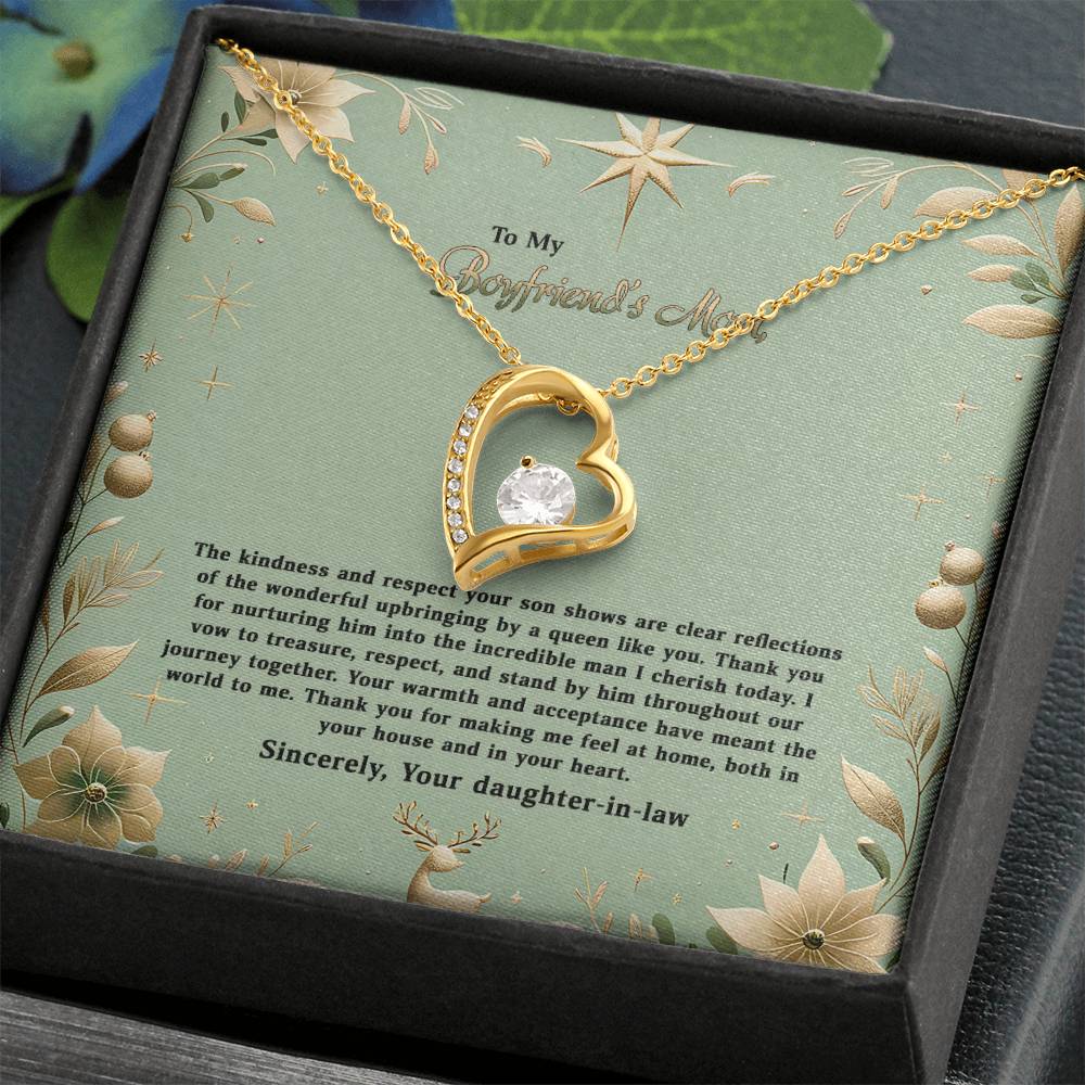 4047a Forever Love Necklace, Gift to my Boyfriend's Mom with Beautiful Message Card