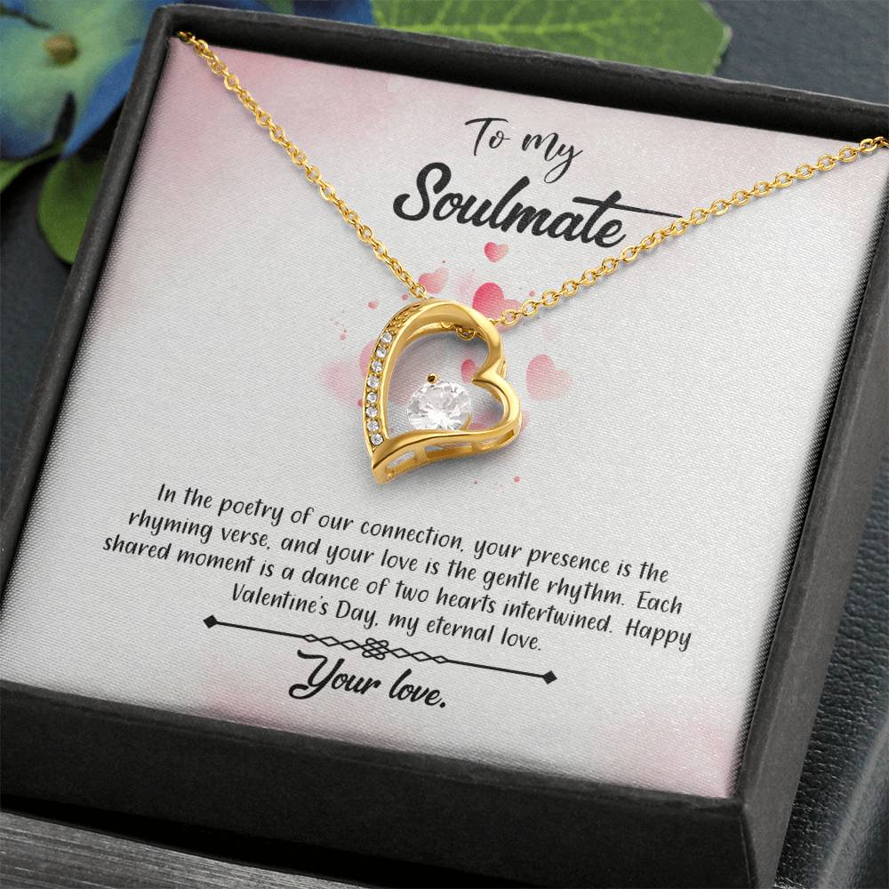 valentine-12b Forever Love Necklace, Gift to My Soulmate with Beautiful Message Card