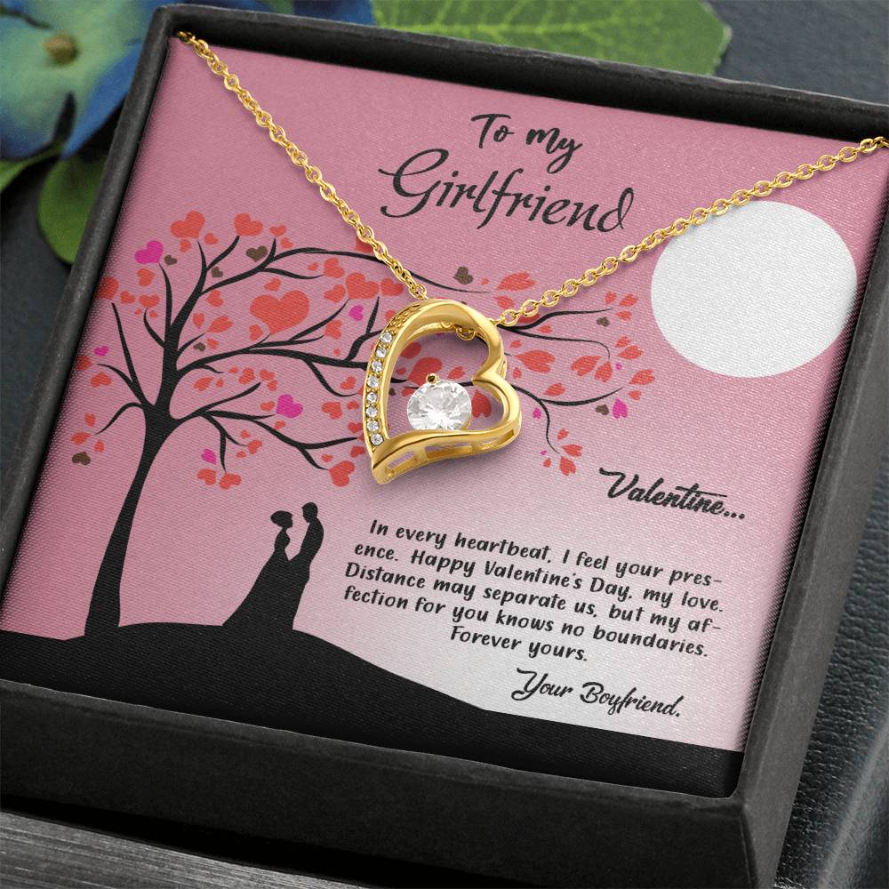 valentine-13c Forever Love Necklace, Gift to my Girlfriend with Beautiful Message Card