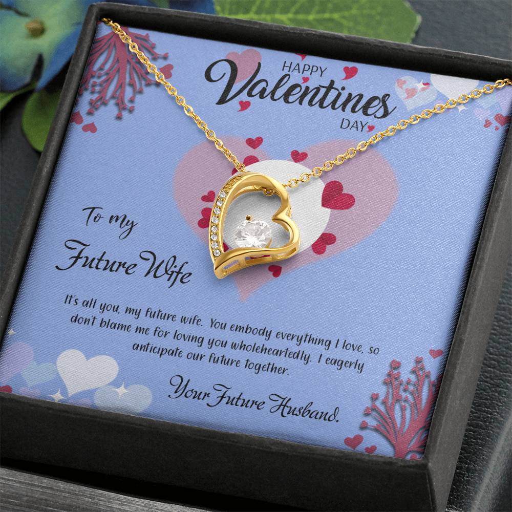 valentine-30d Forever Love Necklace, Gift to my Future Wife with Beautiful Message Card