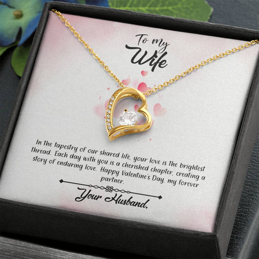 valentine-12a Forever Love Necklace, Gift to my Wife with Beautiful Message Card